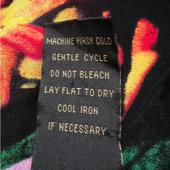 Susan Lawrence Blouse Size L in Multicolored Floral Print Asymmetrical Hemline - Picture 5 of 5